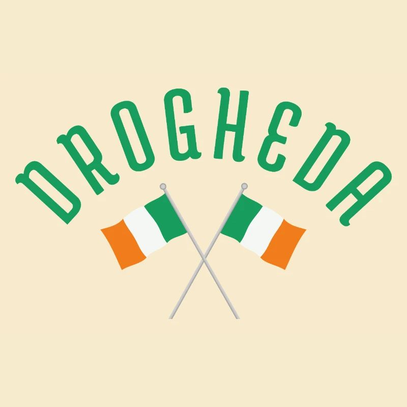 Drogheda Crossed Irish Flags Emblem