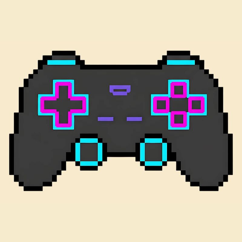 Pixel Game Controller Retro 8 Bit Shirt Sticker