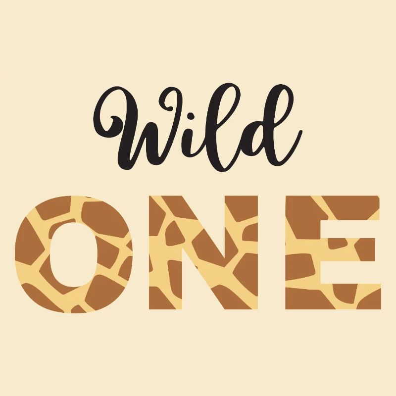 Wild One Giraffe Print Letters