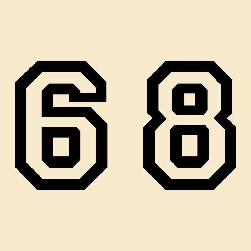 Number - 68 - Sixty Eight