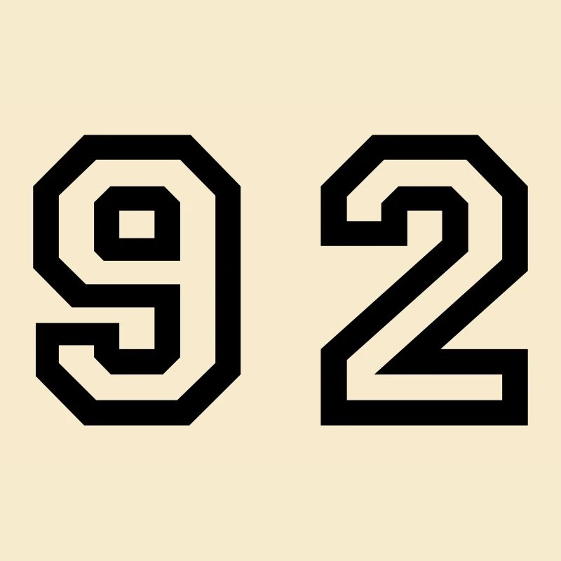 Number - 92 - Ninety Zwei