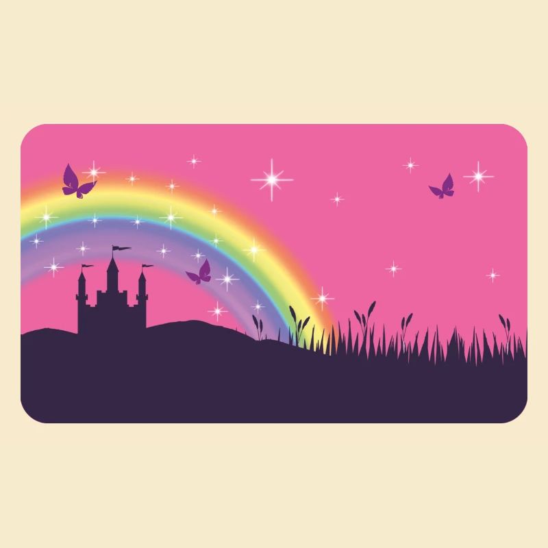 Märchenschloss mit Regenbogen und Sternchen 