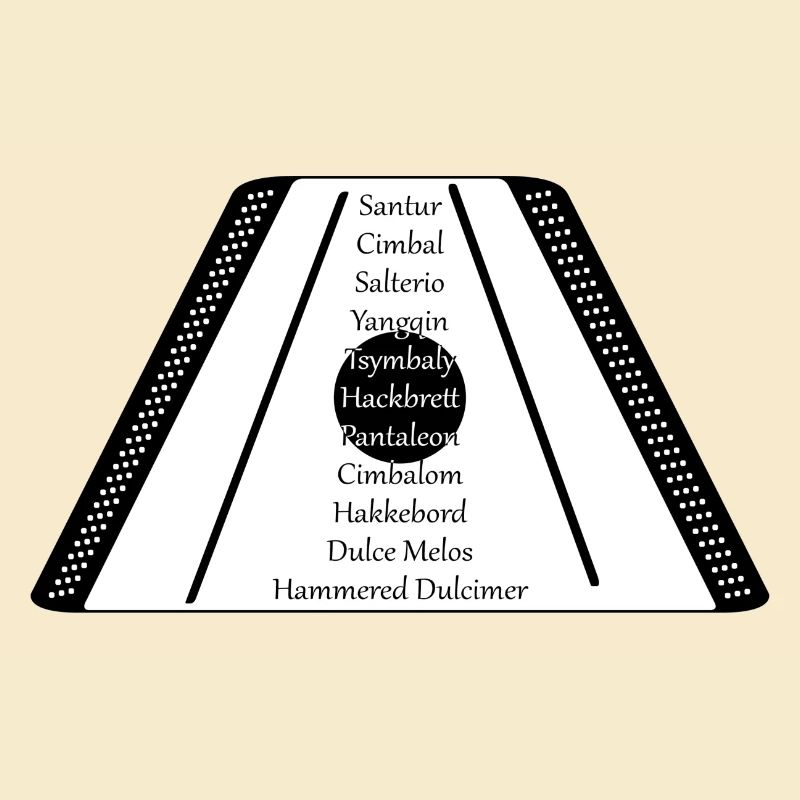 Dulcimer noir n blanc