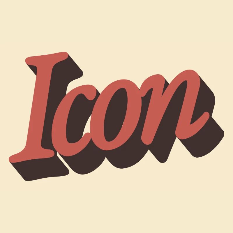 Retro Icon Script in Autumn Orange