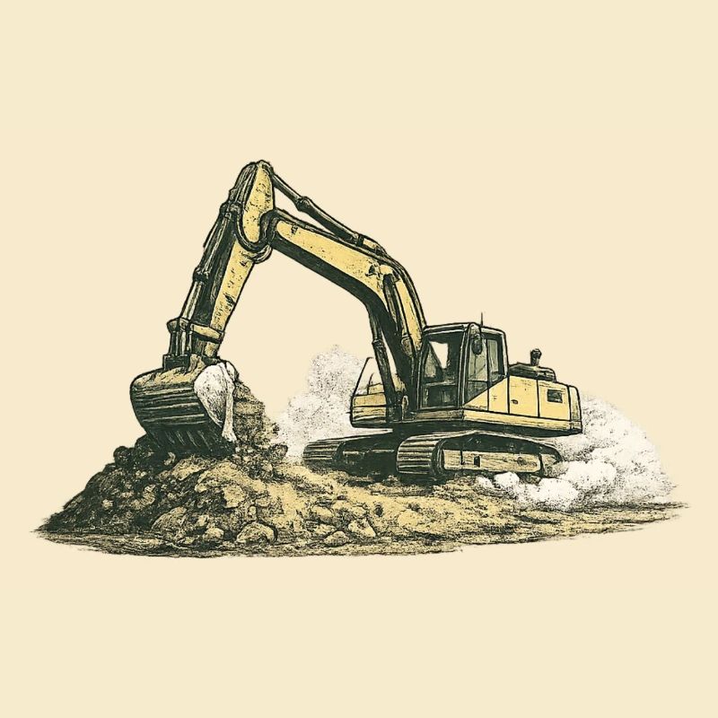 Vintage Bagger Baustelle Baumaschine