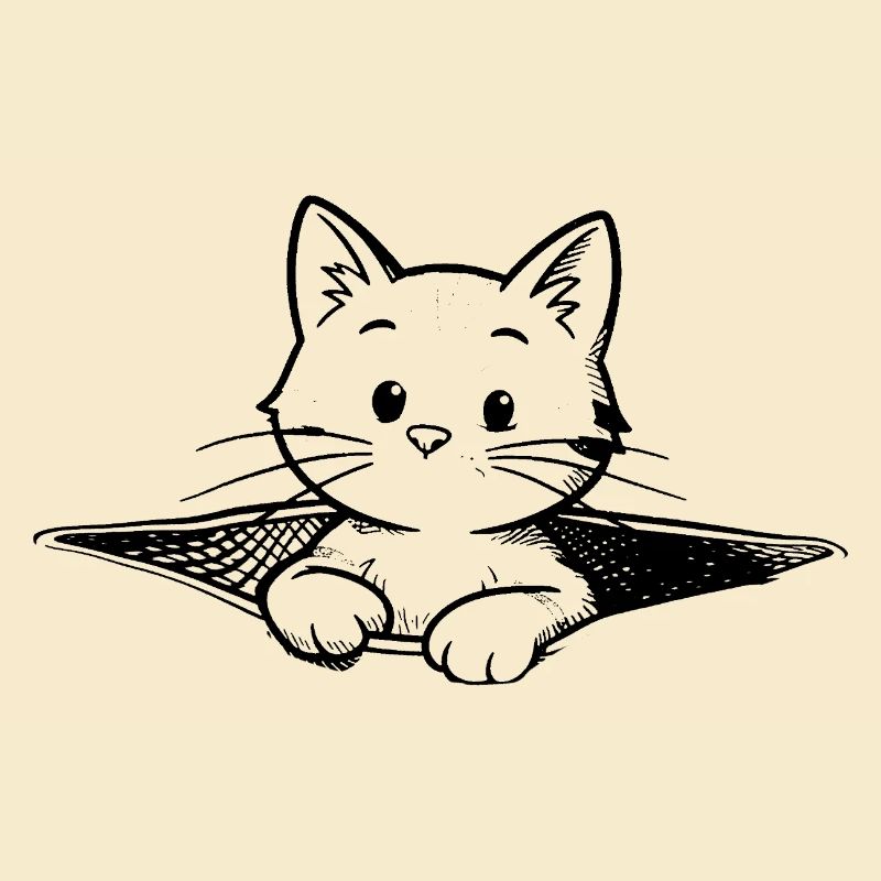 Illustration du chaton dans une bourse