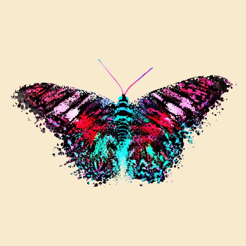 Design coloré couleur papillon rose turquoise