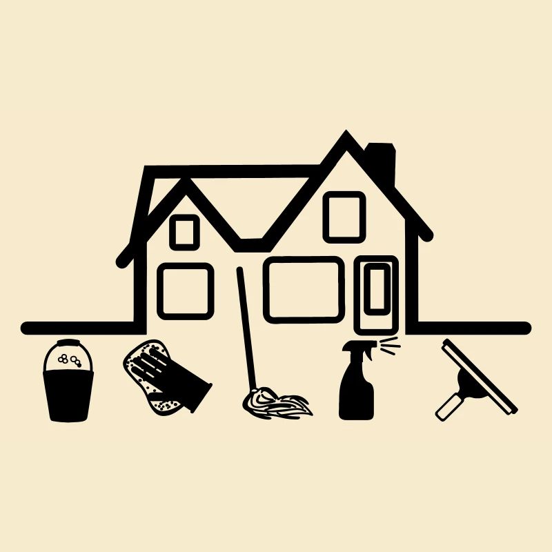Maison avec outils de nettoyage