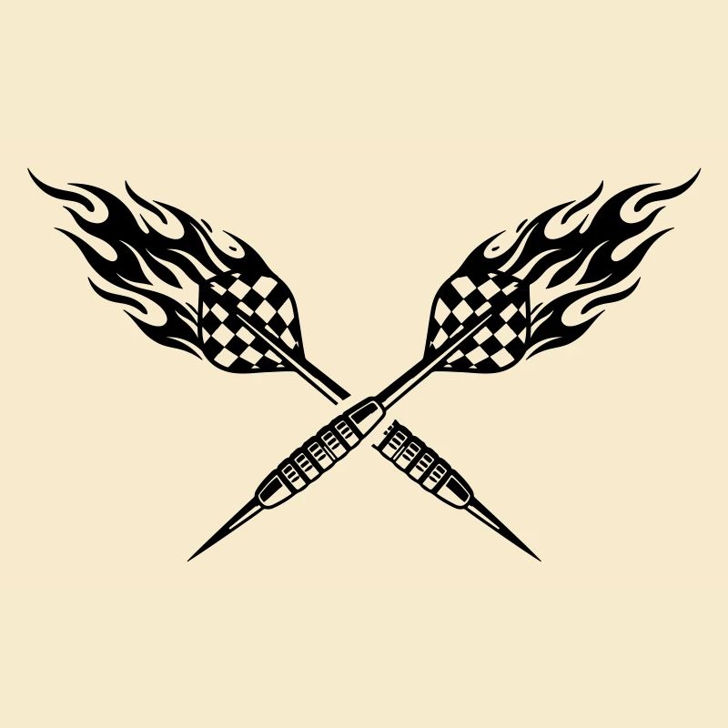 Symbole de fléchettes flammes de fléchette