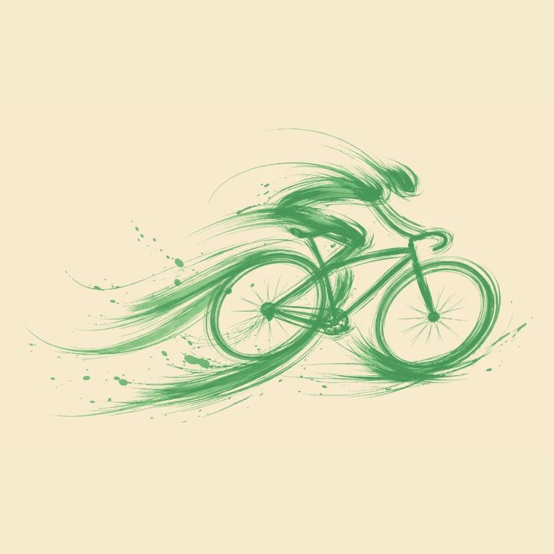 Cycliste Vélo Vert Rapide
