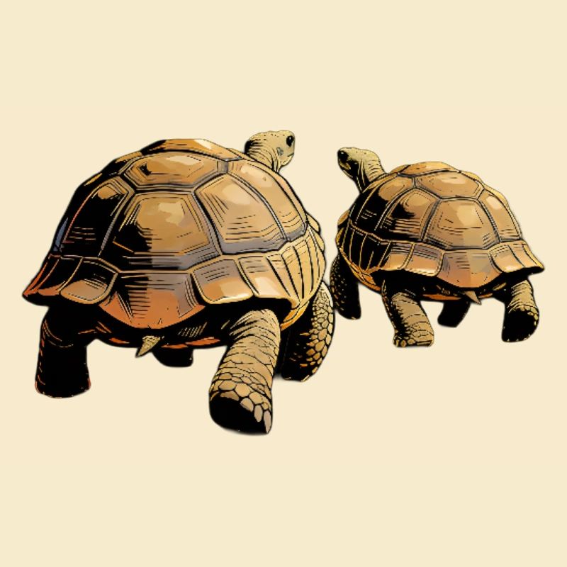 Duo turtles in the evening light