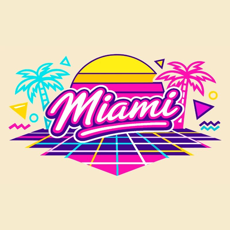 Miami Retro Disco Style Neon Vice Geschenk Idee