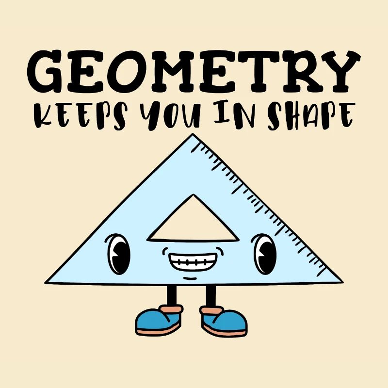 Smiling Triangle Ruler - Fun Geometry Character