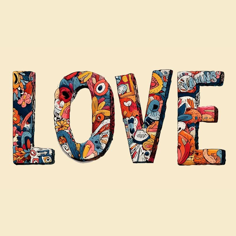 Conception créative de graffitis LOVE