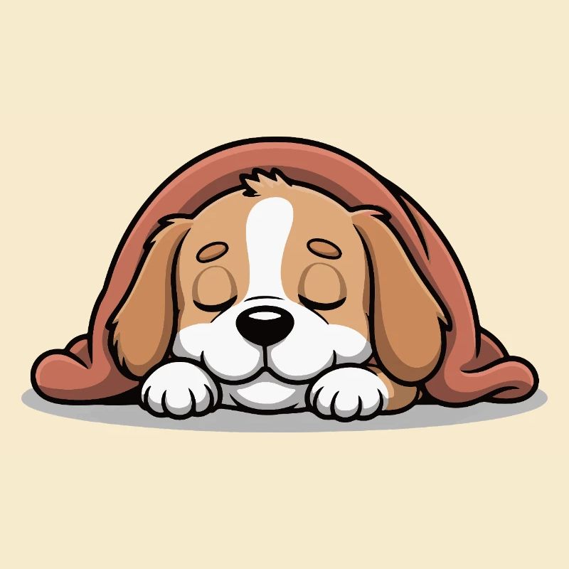 Schlafender Beagle unter Decke