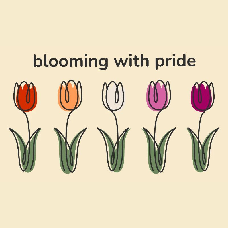 Blooming with Pride-Tulpen in lesbischen Farben
