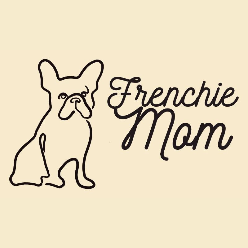 Frenchie Mom Silhouette Script Lineart