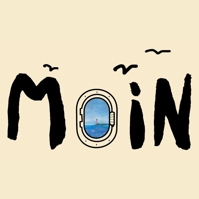 Moin Meer Leuchtturm Möwe See Nordisch Maritim