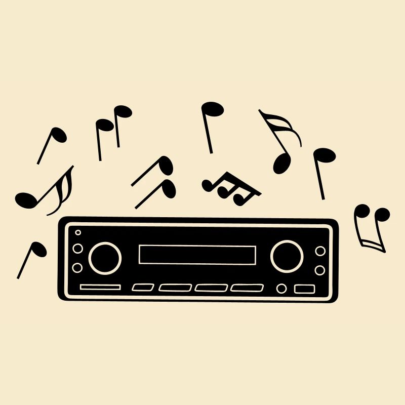 Autoradio avec notes de musique