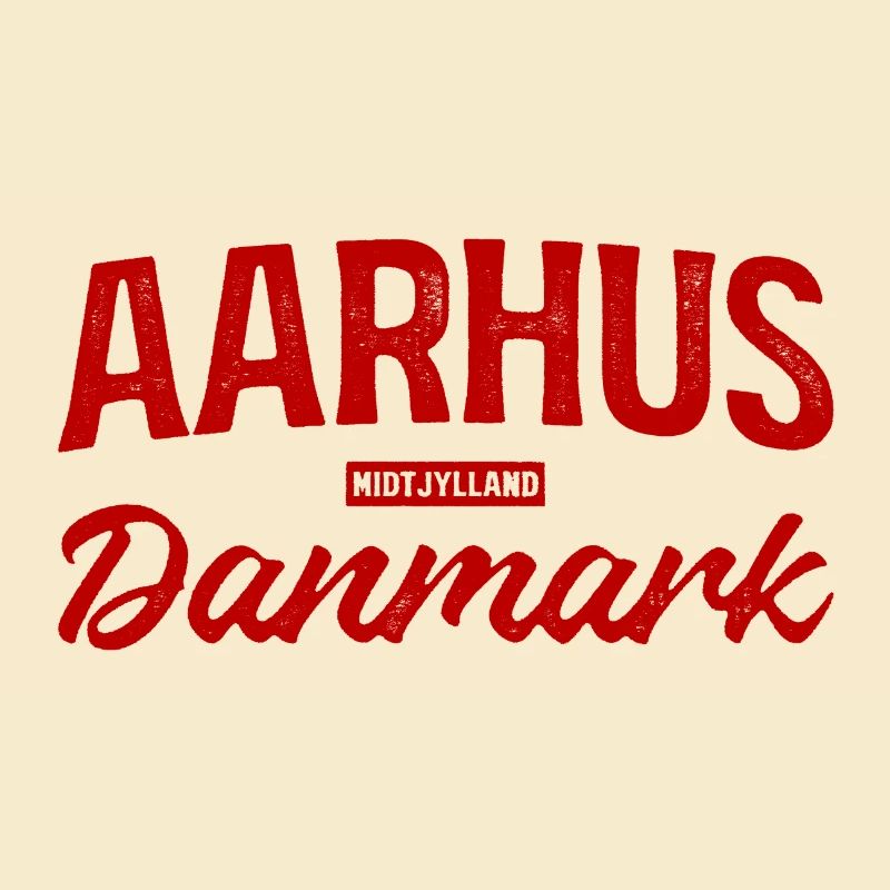 Aarhus Danmark Lettering Retro