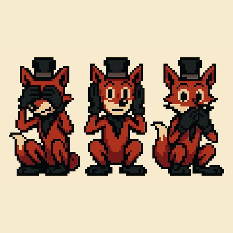 Renard à la manière des 3 singes