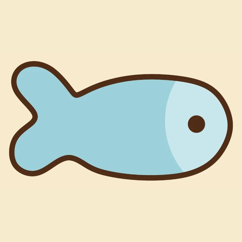 Illustration minimaliste de poisson bleu