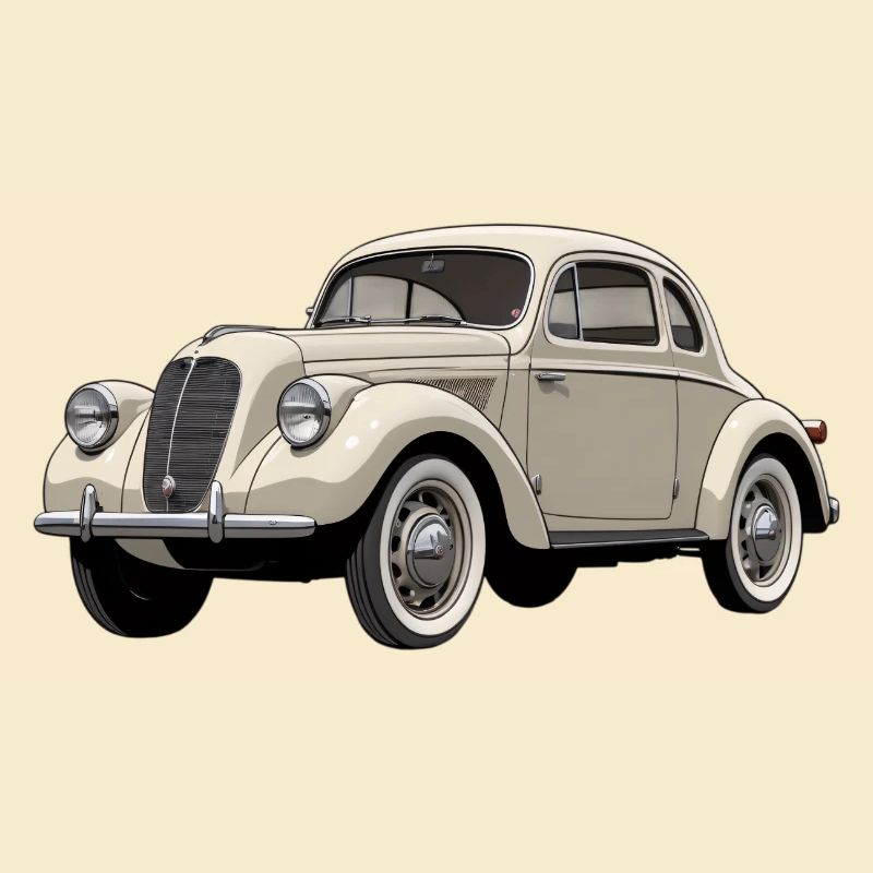 Beige Oldtimer Coupé Artwork