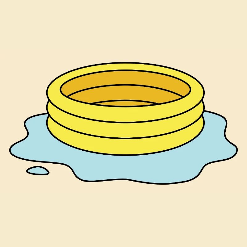 Paddling pool with puddle / leaky paddling pool