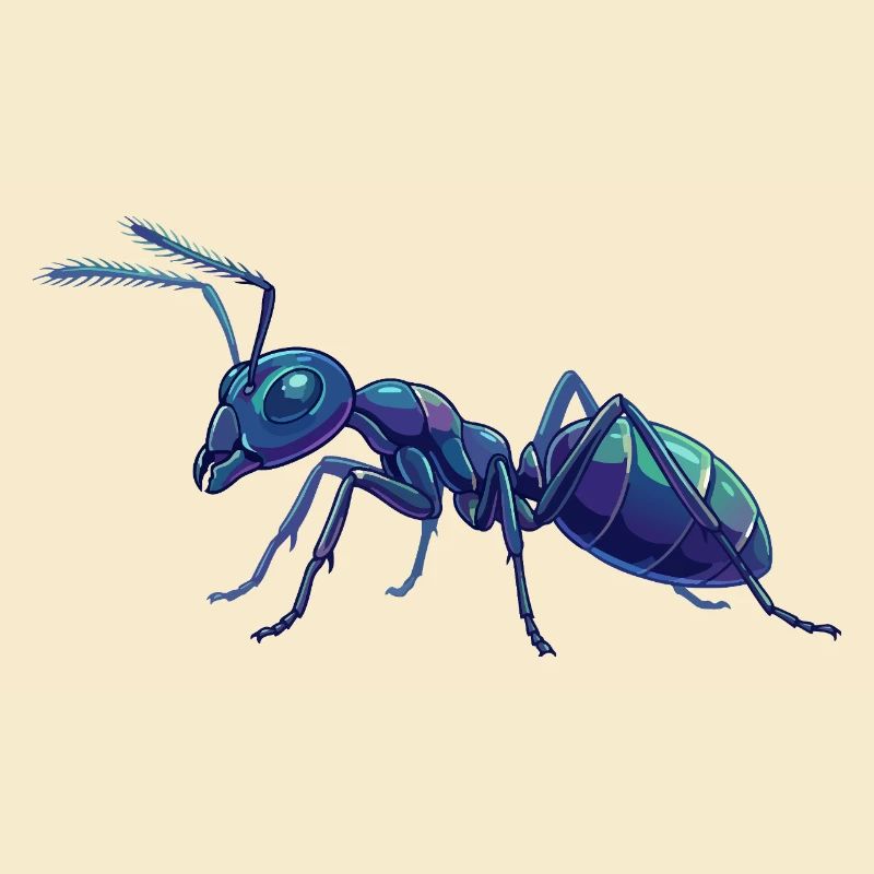 Blue Ant Details Macro Vector Graphic Ants