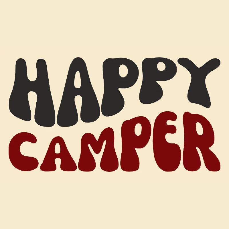 Happy Camper Retro Print