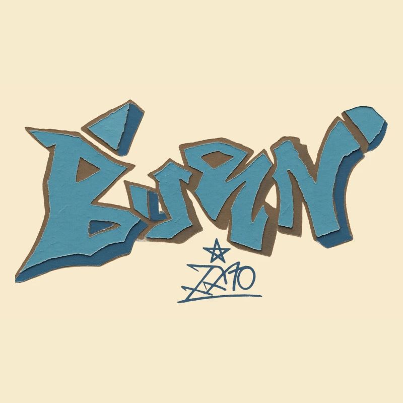 Berlin Graffiti Blue Outline