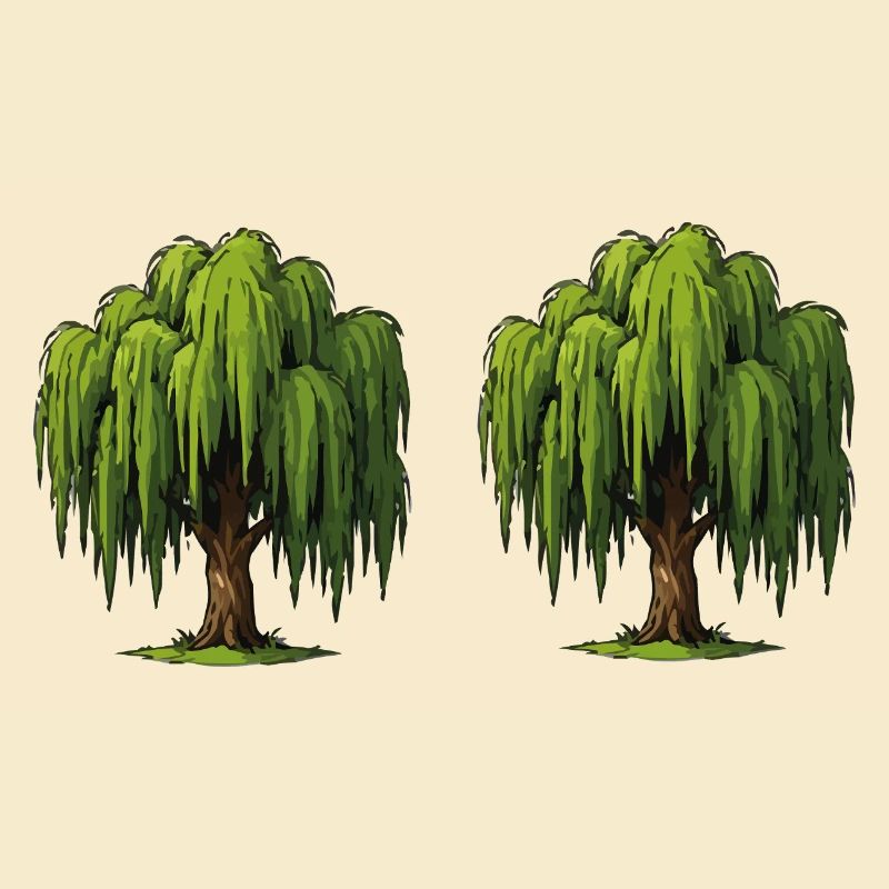 Double Willow Tree Scene