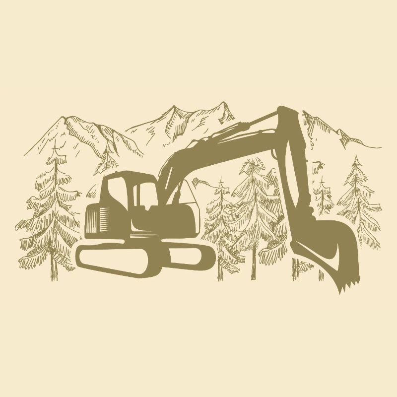 Bagger Silhouette Baugeräteführer Arbeit