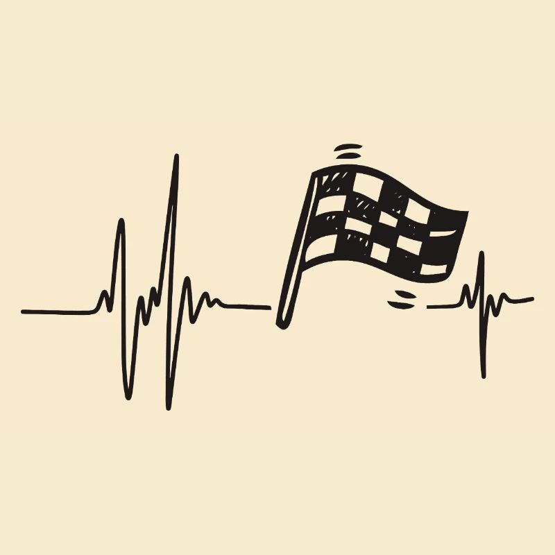 Course Automobile | Cœur Bat Drapeau à Damier