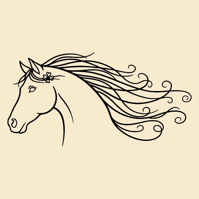 Cheval de cheval de cheval à silhouette minimaliste