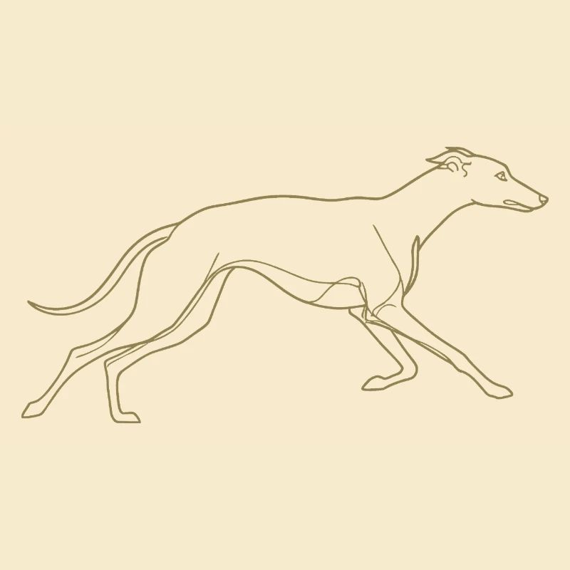 Minimalistische Windhund Silhouette Linienkunst