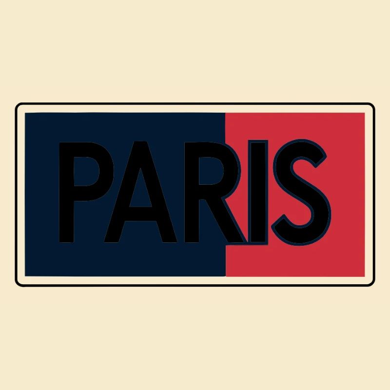 Paris Drapeau Split Typographie