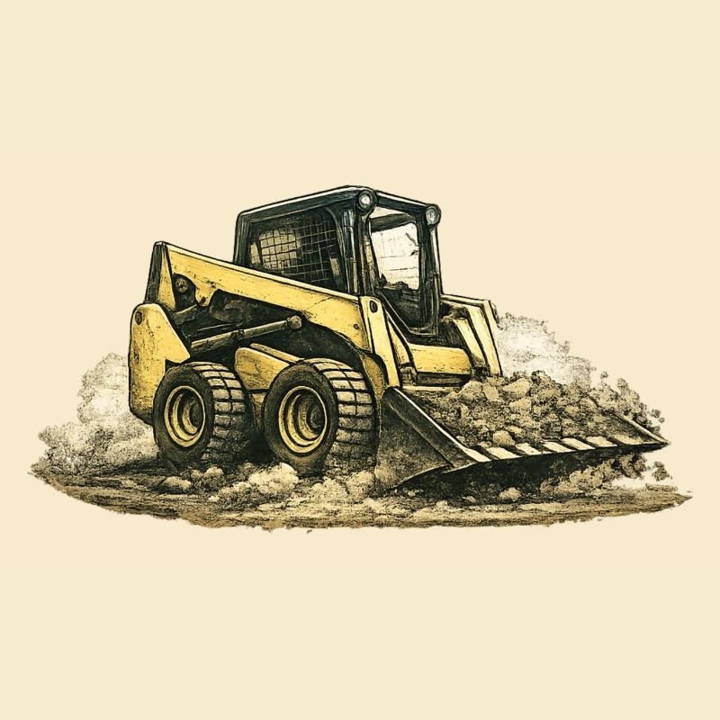 Vintage Skid Steer Loader Construction Site Construction Machine