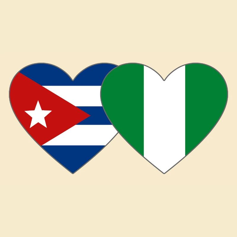 Drapeau du Nigeria Drapeau du cœur du Cuba