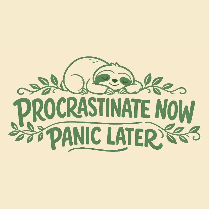 Sloth Saying - Procrastinate Now Gift