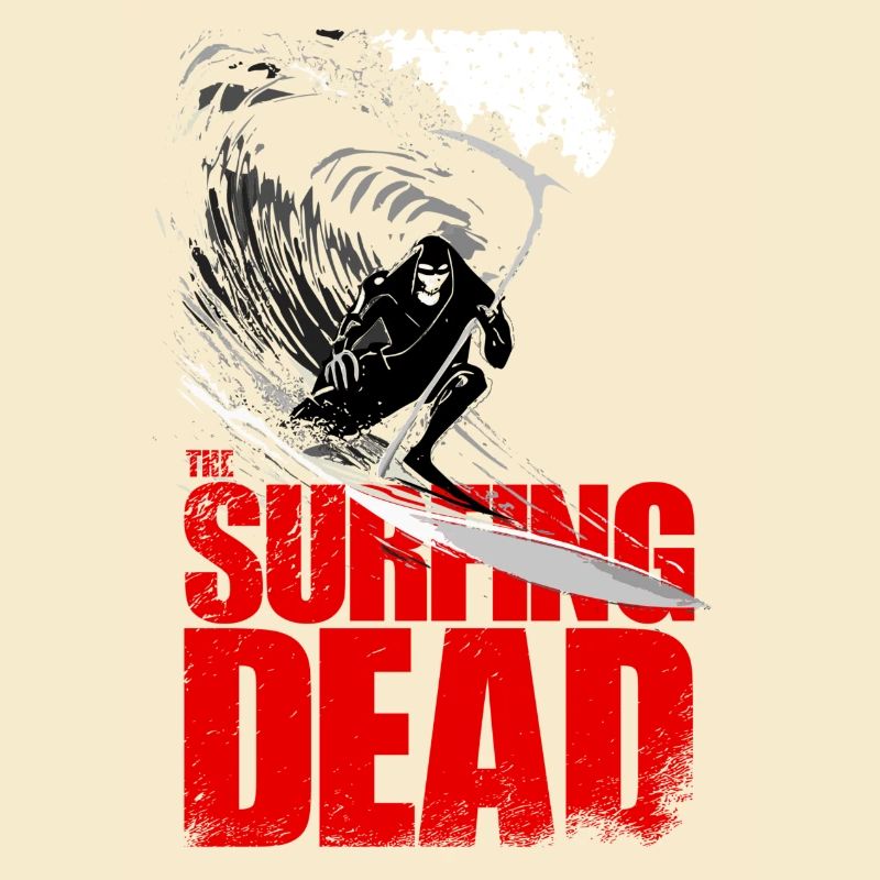 Surfing Dead Grim Reaper Surfer Wave Design