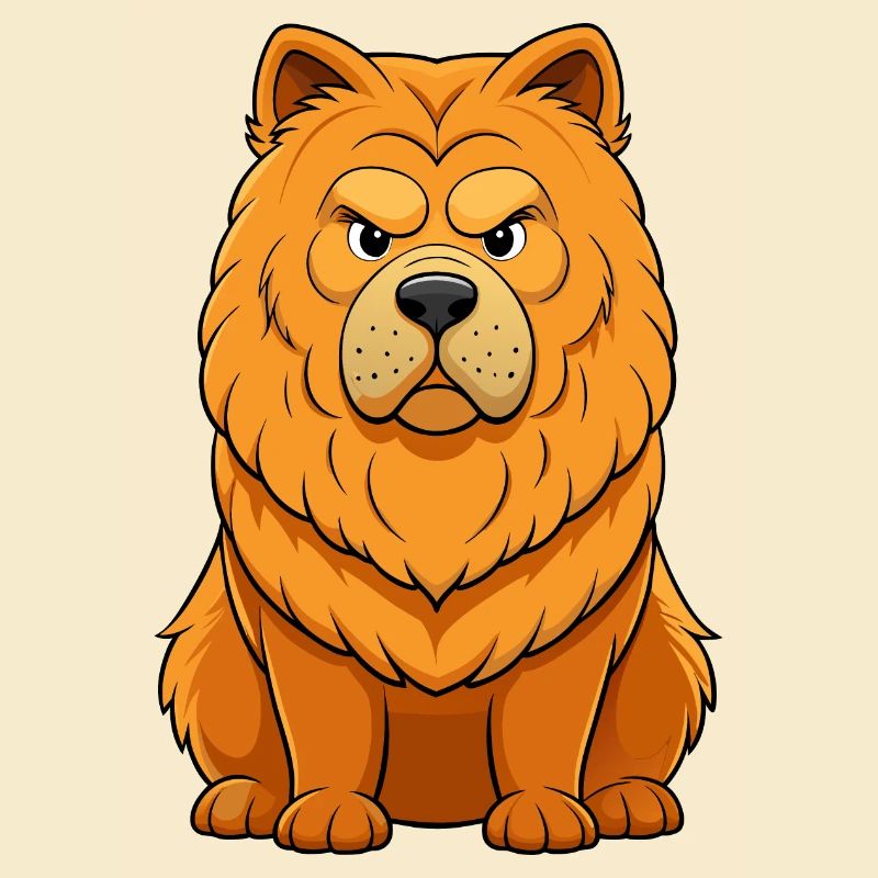 Seriöse Chow Chow Digitale Kunst