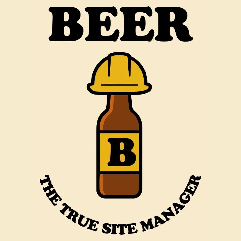 Beer bottle with construction helmet