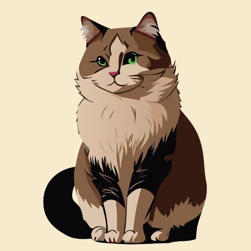 Illustration de style chat d’intérieur mignon