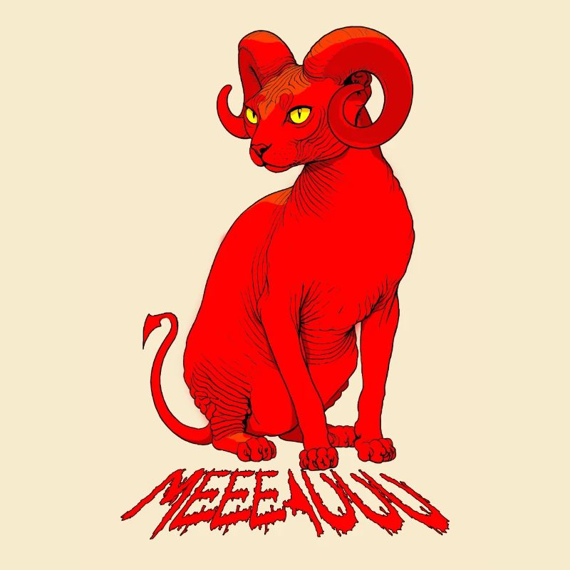 Dämonen-Sphinx-Katze: Rote Meeeauuu