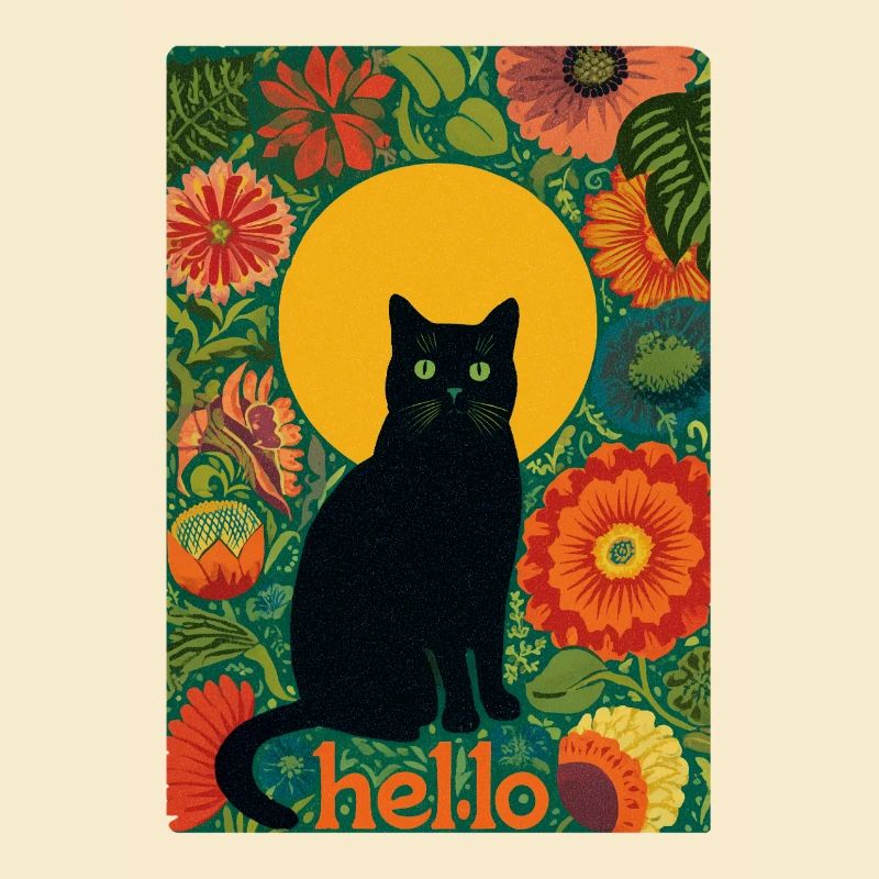 Chat du soleil dans la forêt de fleurs