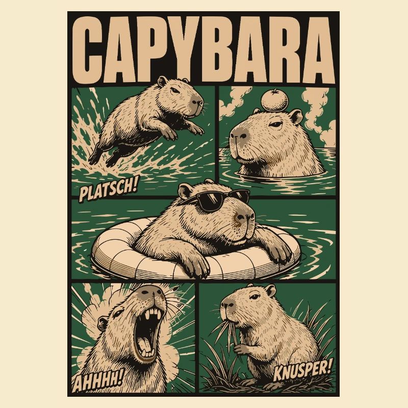 Comic Capybara Action Style