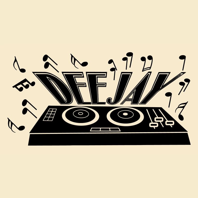 Deejay with turntable and tones