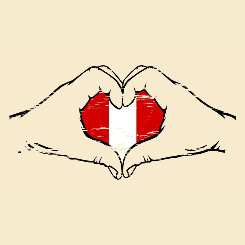 Drapeau du Pérou en forme de coeur utilisé