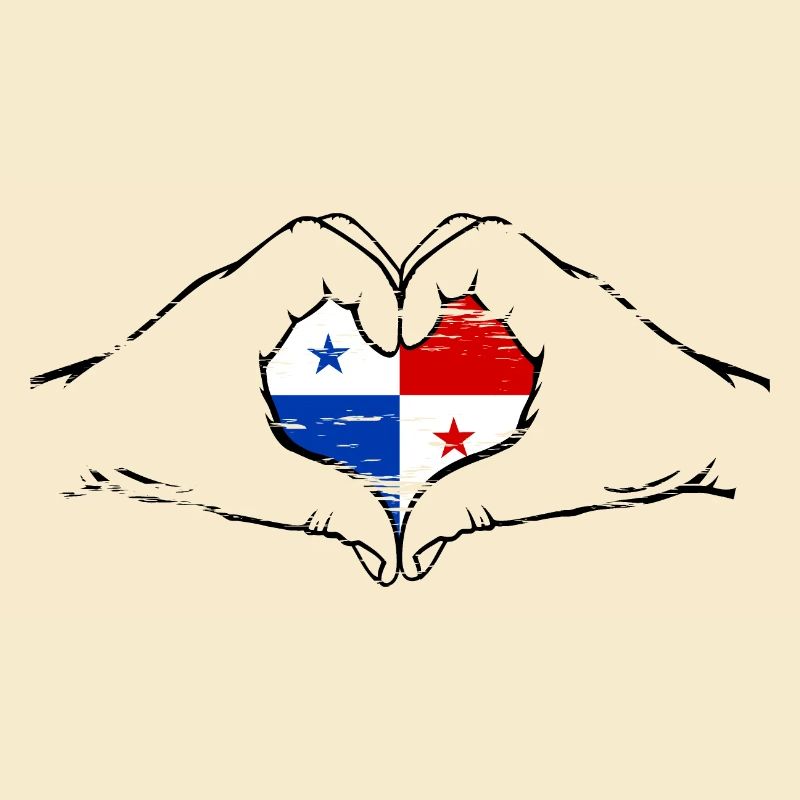 Drapeau du Panama en forme de coeur utilisé